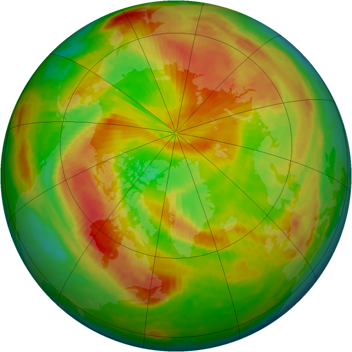 Arctic ozone map for 08 May 2004